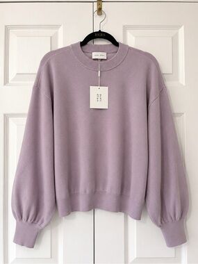 NWT Avec Élan Lavender Balloon Sleeve Knit Sweater